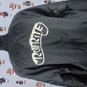 BMR Sports wear black & white spell out quilt lined 2XL full snap trucker jacket